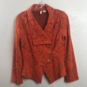 Anthropology Moth Cozy Knit Sweater with Zipper